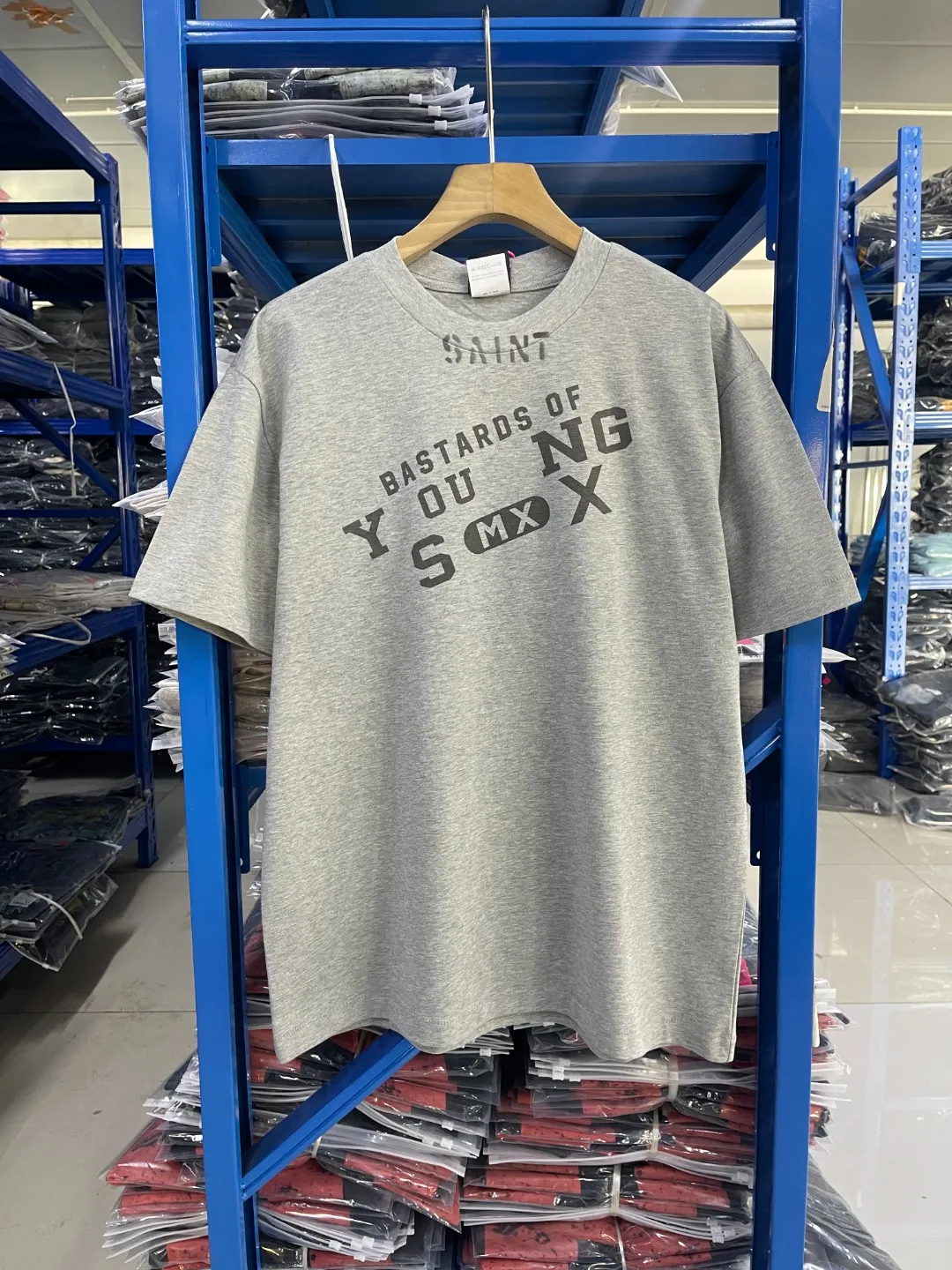 Spot ST425 style gray P124 SAINT Mxxxxxx 25SS BerBerJin 25SS TEE YOUNG old short-sleeved T-shirt size S-M-L-XL